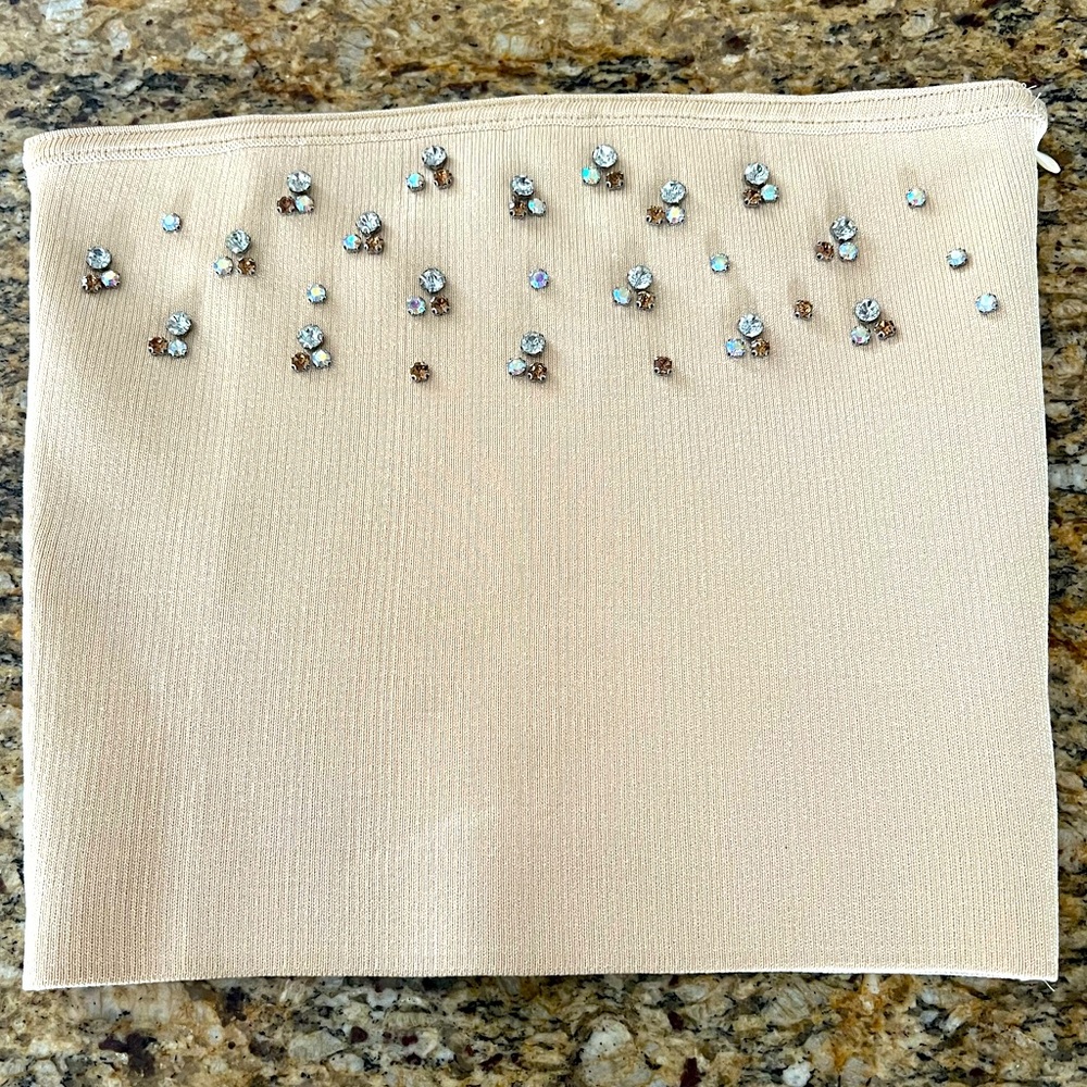 Zara Bejeweled Tube Zip on Side Top